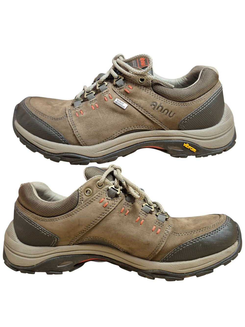 Ahnu Teva Montara  Brown Waterproof Leather Low Hiking Walking Trail Sneakers 7